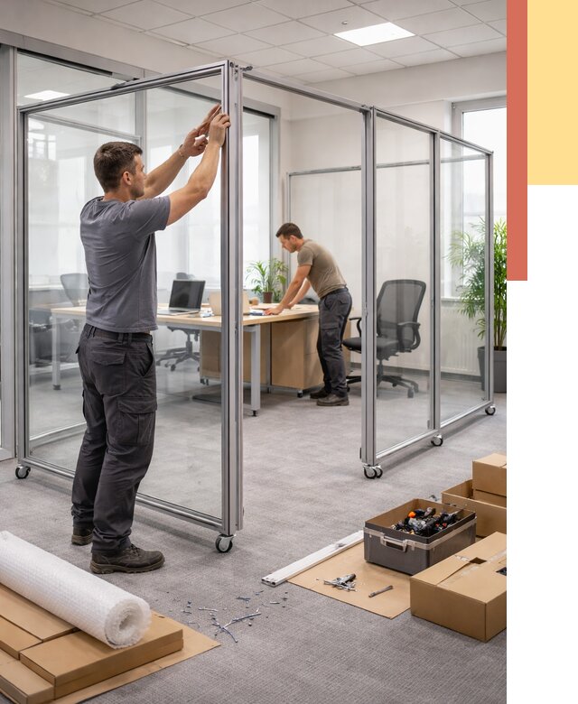 Мобильные офисные перегородки в асбесте от 12634 руб. — установка под ключ | ОТДЕЛОЧНИК-Сбс