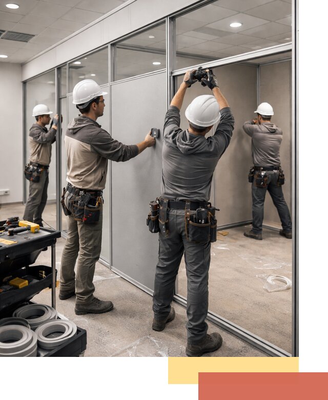 Мобильные офисные перегородки под ключ в асбесте