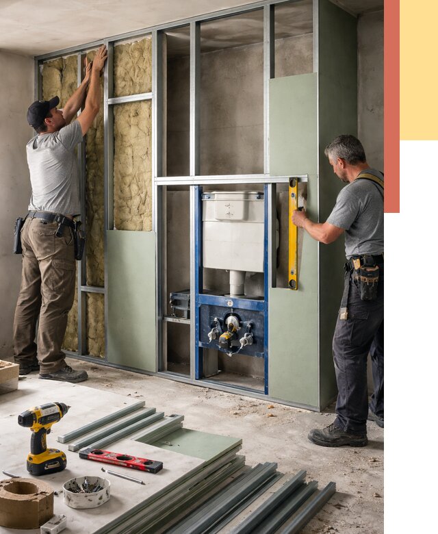 Установка сантехнических перегородок в асбесте от 8591 руб. | ОТДЕЛОЧНИК-Сбс