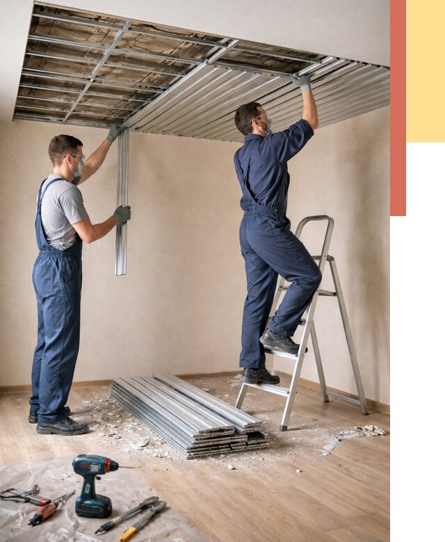 Демонтаж реечного потолка в асбесте от 4548 руб. быстро и недорого | ОТДЕЛОЧНИК-Сбс