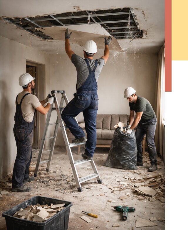 Демонтаж гипсокартонного потолка в асбесте от 424 руб. за м2 — ОТДЕЛОЧНИК-Сбс