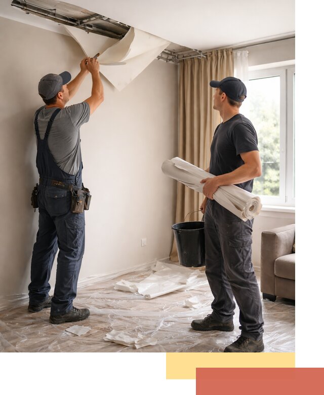 Демонтаж натяжного потолка в асбесте быстро и аккуратно