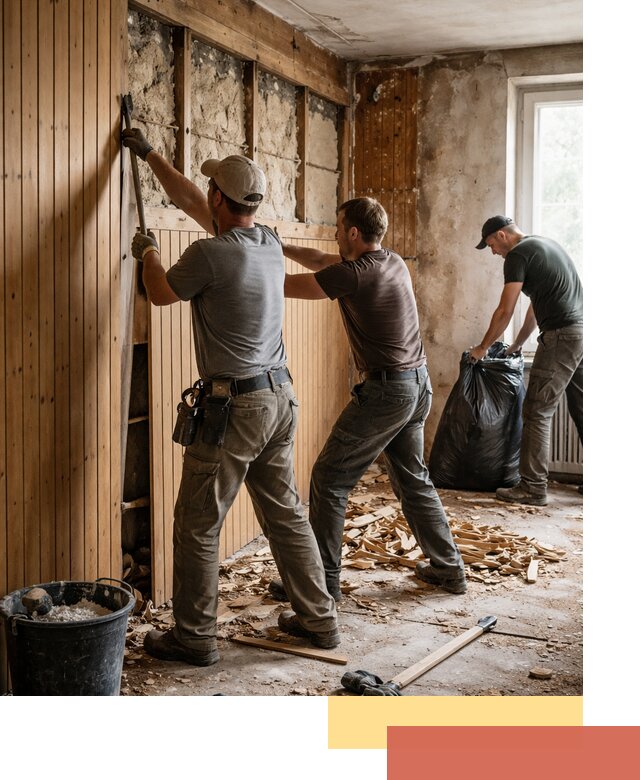 Демонтаж вагонки и вывоз материалов в асбесте