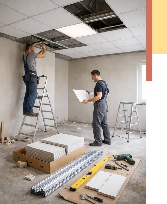 Монтаж потолка армстронг в асбесте от 4548 руб/м2 — быстрая установка под ключ | ОТДЕЛОЧНИК-Сбс