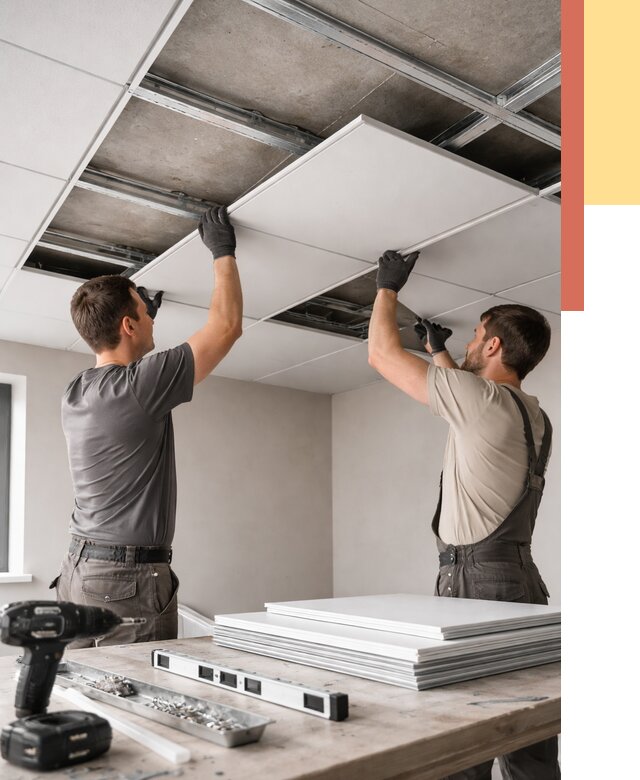 Монтаж кассетного потолка в асбесте от 4548 руб/м2 — установка и сборка | ОТДЕЛОЧНИК-Сбс