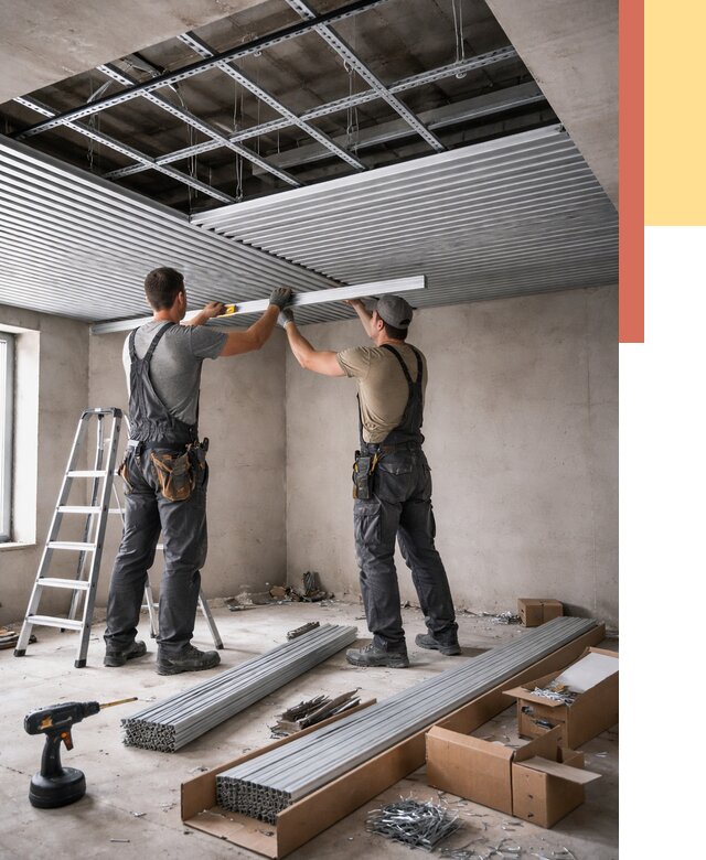 Монтаж реечного потолка в асбесте от 4548 руб. под ключ | ОТДЕЛОЧНИК-Сбс