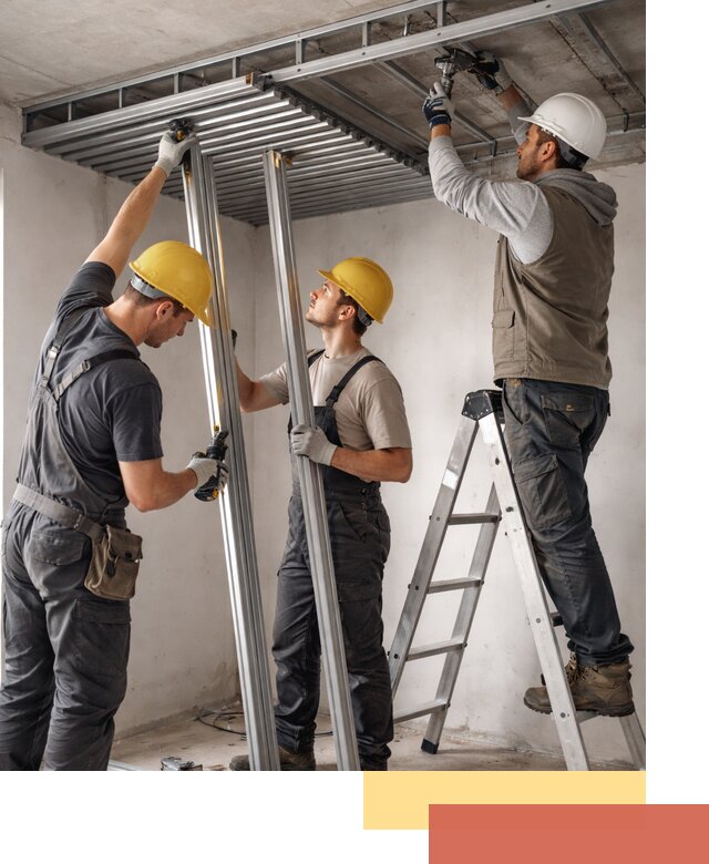 Монтаж реечного потолка под ключ в асбесте