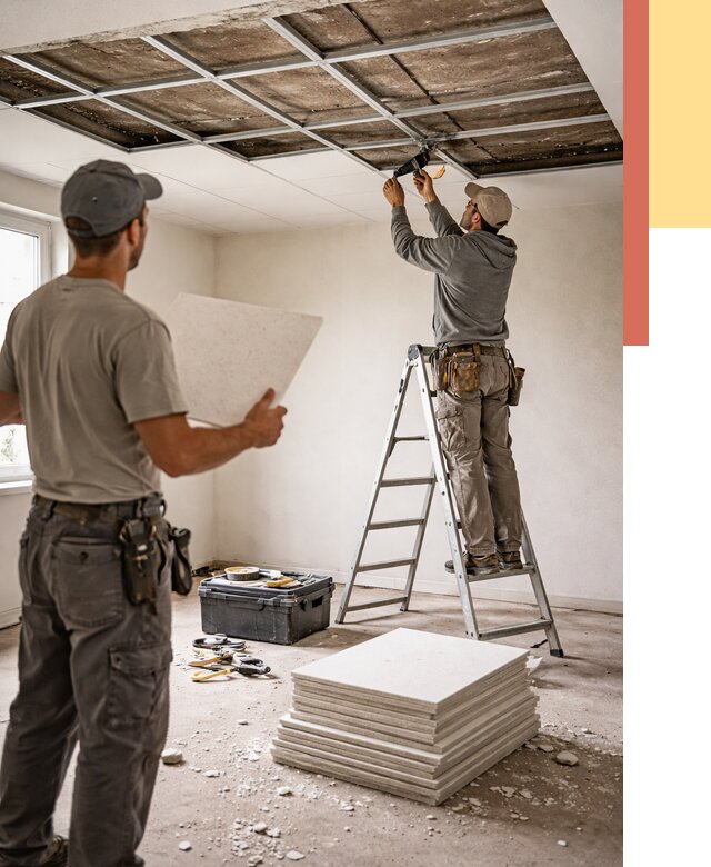 Замена плит подвесного потолка в асбесте от 1769 руб. быстро и недорого | ОТДЕЛОЧНИК-Сбс