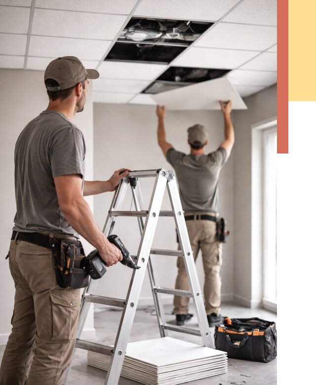 Обслуживание подвесного потолка в асбесте от 3537 руб. — быстро и недорого | ОТДЕЛОЧНИК-Сбс