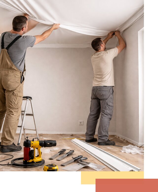 Монтаж ПВХ натяжного потолка в асбесте качественно и быстро