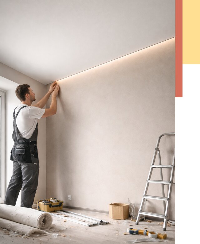 Теневые натяжные потолки в асбесте от 8288 руб. под ключ | ОТДЕЛОЧНИК-Сбс