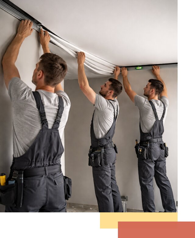 Теневые натяжные потолки в асбесте: монтаж и отделка быстро и качественно