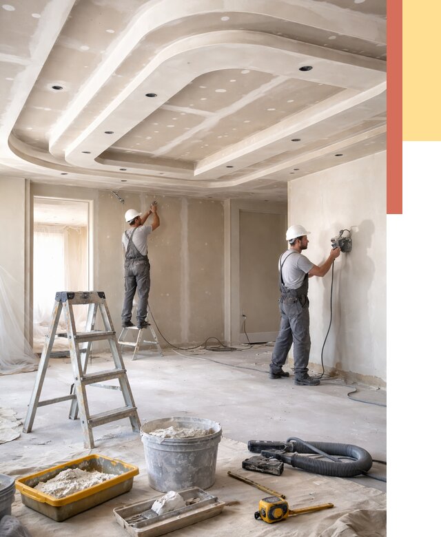 Многоуровневый потолок из гипсокартона в асбесте от 758 руб. под ключ | ОТДЕЛОЧНИК-Сбс