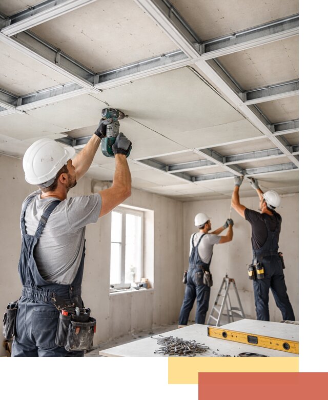 Кессонный потолок из гипсокартона под ключ в асбесте