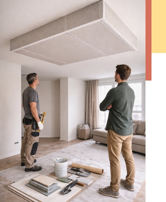 Короб на потолке из гипсокартона в асбесте от 2224 руб. — монтаж и услуги под ключ | ОТДЕЛОЧНИК-Сбс