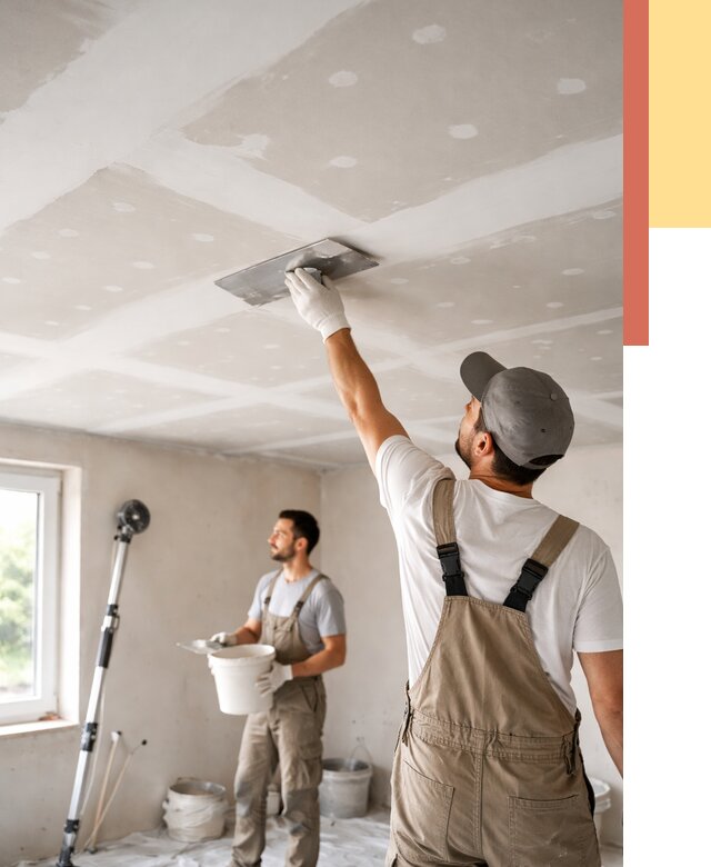Шпаклевка потолка из гипсокартона в асбесте от 3234 руб./м2 — услуги под ключ | ОТДЕЛОЧНИК-Сбс