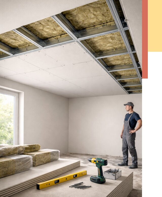 Звукоизоляция потолка ГКЛ в асбесте от 960 руб. — монтаж под ключ | ОТДЕЛОЧНИК-Сбс