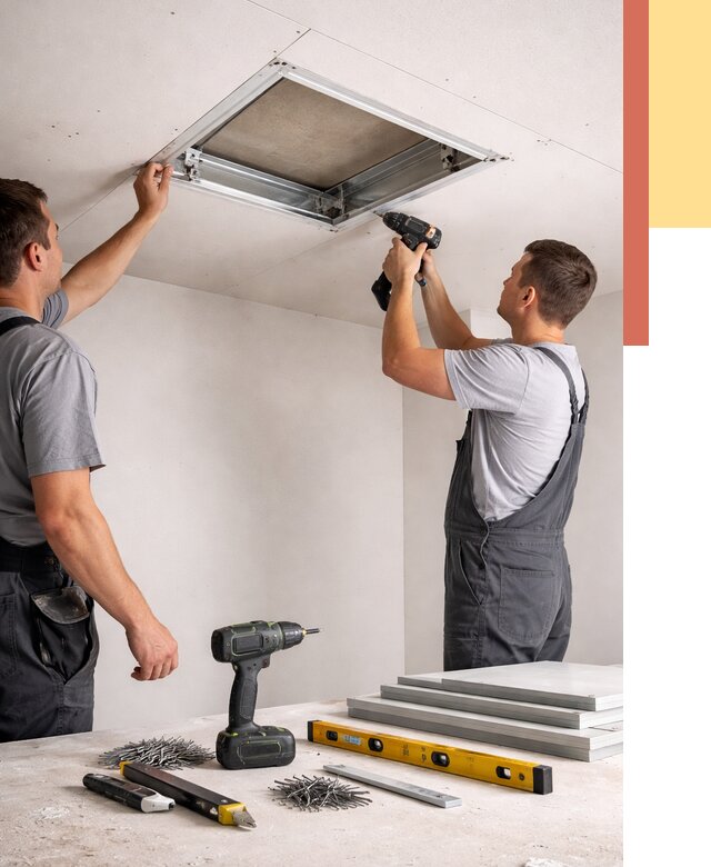 Установка люка в потолок ГКЛ в асбесте от 2527 руб. под ключ | ОТДЕЛОЧНИК-Сбс