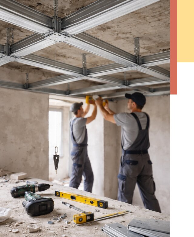 Монтаж каркаса потолка из профиля в асбесте от 4548 руб. — услуги ОТДЕЛОЧНИК-Сбс