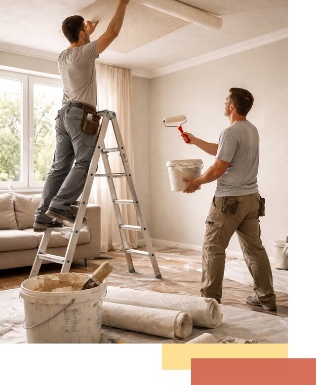 Поклейка обоев на потолок в асбесте — качественно и быстро