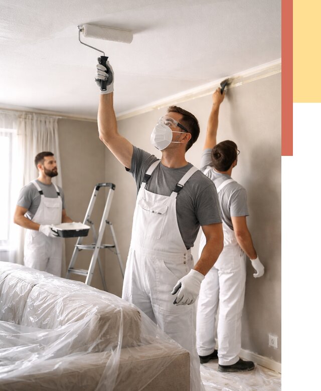 Покраска потолка водоэмельсионной краской в асбесте от 2224 руб/м² — услуги под ключ | ОТДЕЛОЧНИК-Сбс