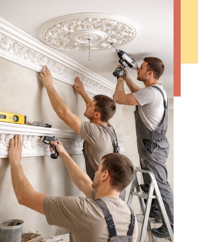 Монтаж лепнины на потолок в асбесте от 3234 руб. быстро и недорого | ОТДЕЛОЧНИК-Сбс