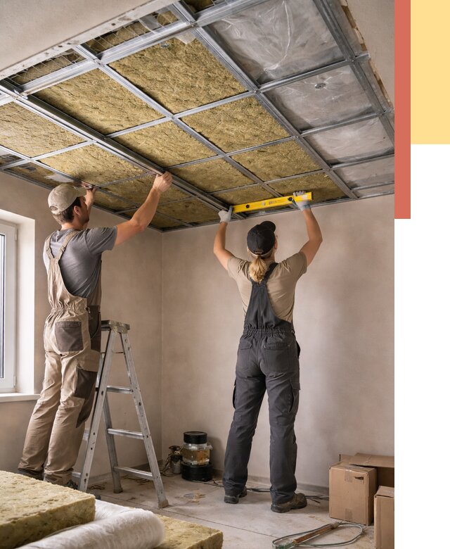 Шумоизоляция потолка в асбесте от 1263 руб. под ключ — услуги ОТДЕЛОЧНИК-Сбс